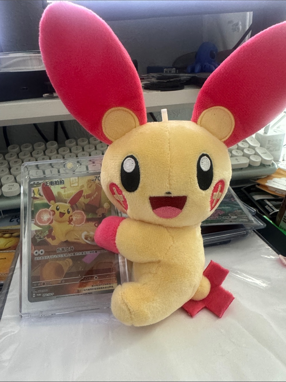Pokemon Plusle Plush Toy with Chinese promo card